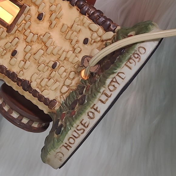 Vintage 90s House Of Lloyd Ceramic Cabin Water Wheel Light Up Table Lamp 10.5 " - Picture 7 of 10